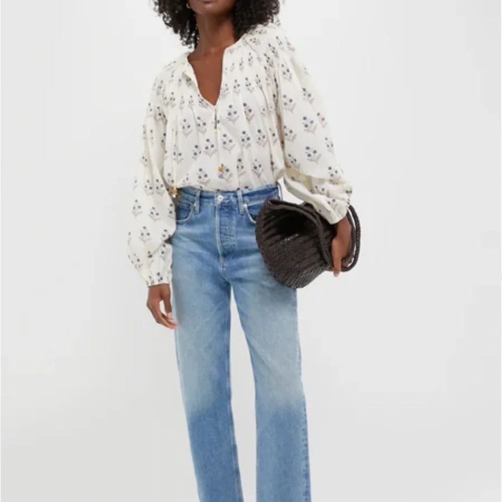 Ivory Floral Peasant Blouse - Women Tops - Picture 2 of 8